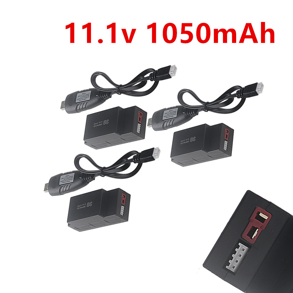 Rc Hobby Trucks - 3s 11.1V 1050mAh แบตเตอรี่ลิโปแบบชาร์จไฟได้และเครื่องชาร์จ USB สำหรับเอ็มเจเอ็กซ์