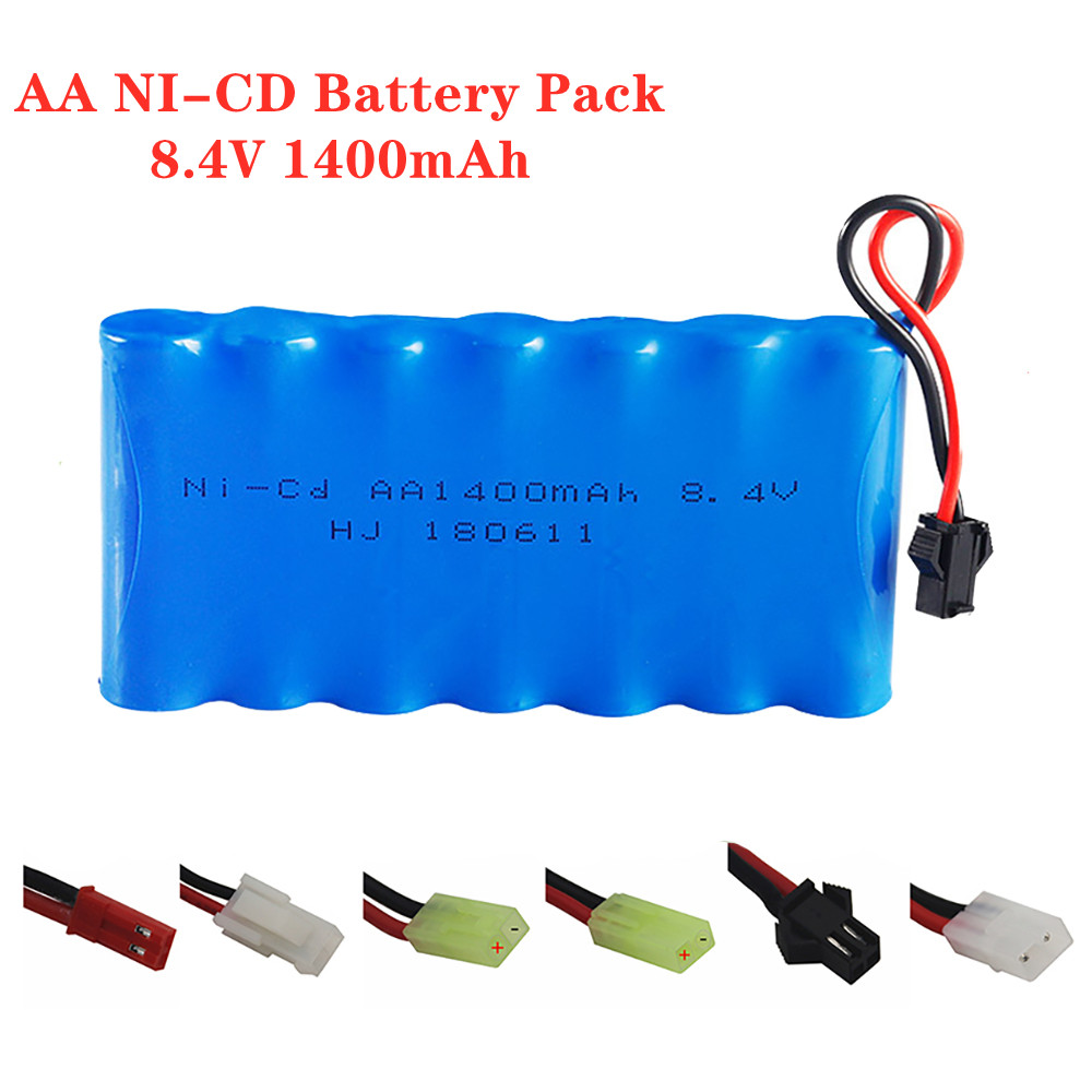 Rc Hobby Trucks - 8.4V 1400Mah Ni-CD แบตเตอรี่แบบชาร์จไฟได้แพ็คสำหรับของเล่น RC รถเรือรถบรรทุกถังปืนอะไหล่8.4V