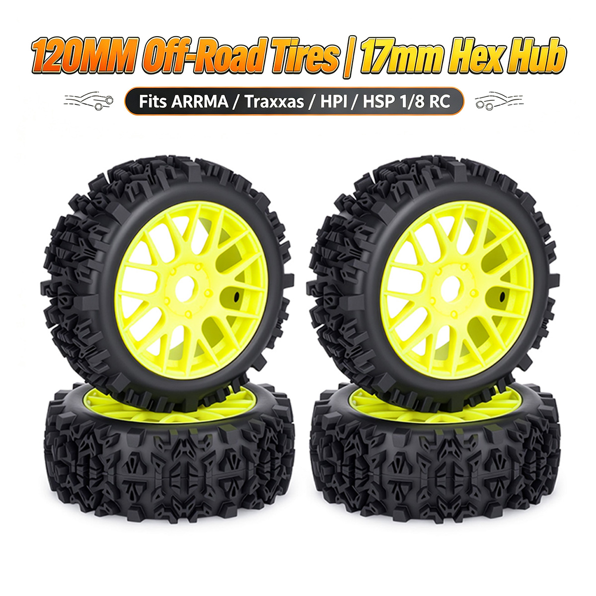 Rc Hobby Trucks - ยางออฟโรด RC ขนาด 120 มม. พร้อมแกน