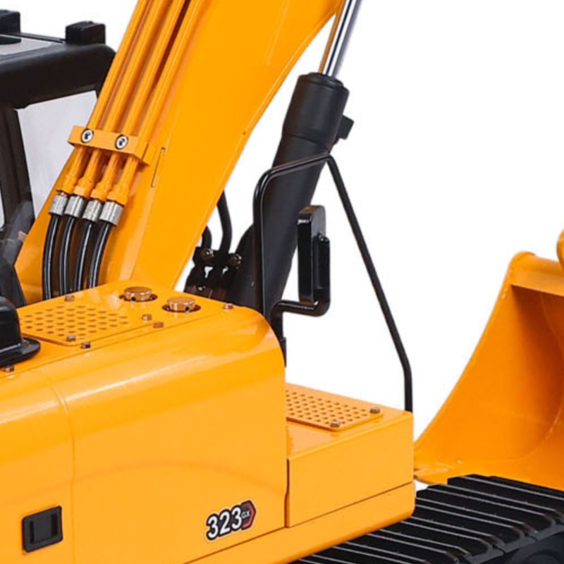 Rc Excavator Hobby - รถขุดไฮดรอลิกควบคุมระยะไกลแบบโลหะ 1/12 RTR 323GX พร้อมวาล์ว 3