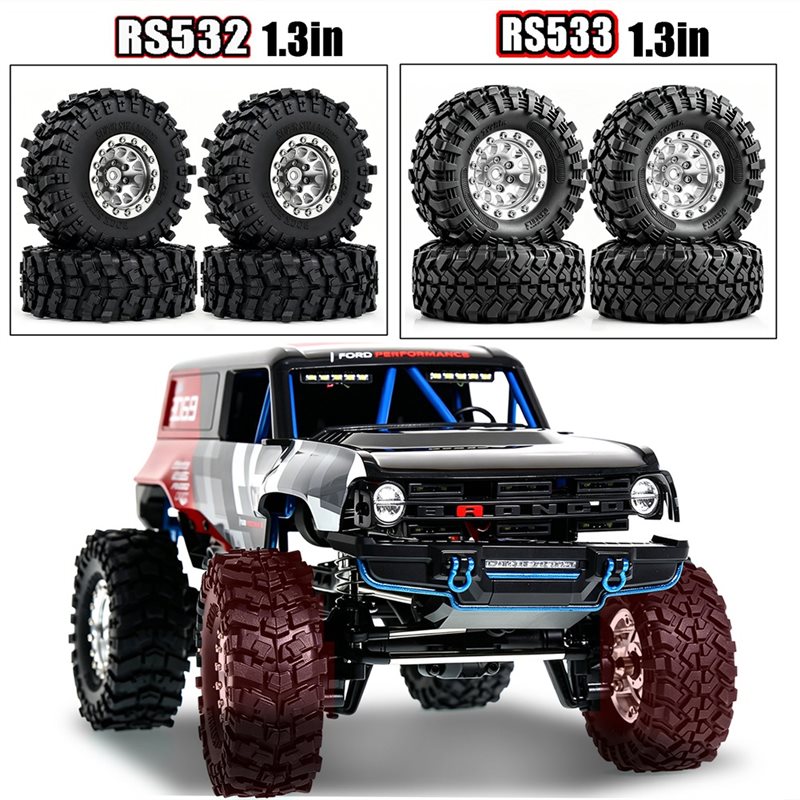 Rc Hobby Trucks - ชุดล้อและยาง Beadlock ขนาด 1.3 นิ้ว รุ่น