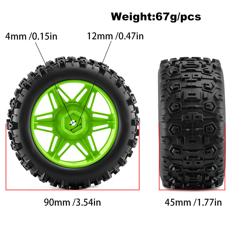 4PCS RC รถบรรทุกมอนสเตอร์ล้อยา - Rc Hobby Trucks บทวิจารณ์และราคา
