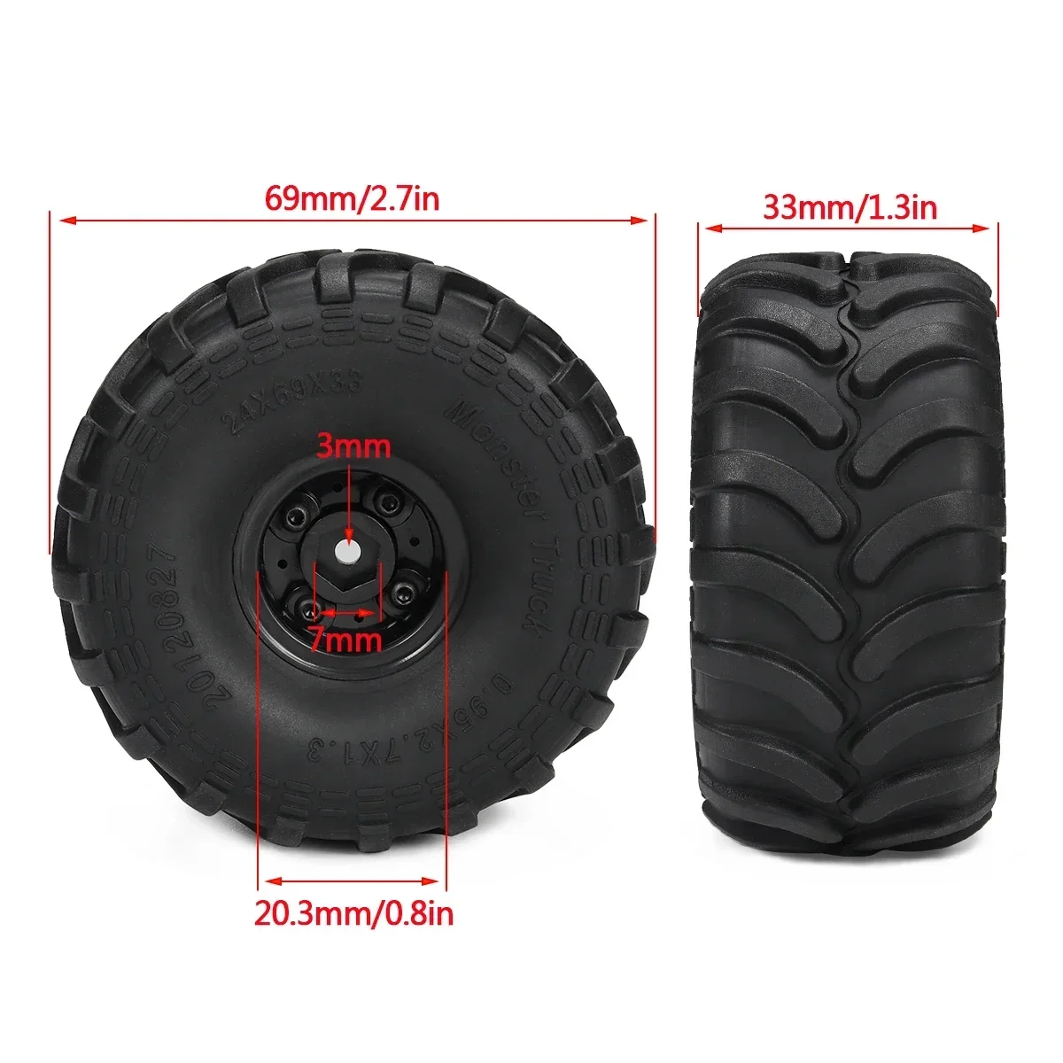 4pcs รถบรรทุกมอนสเตอร์ยางล้อขอ - Rc Hobby Trucks บทวิจารณ์และราคา