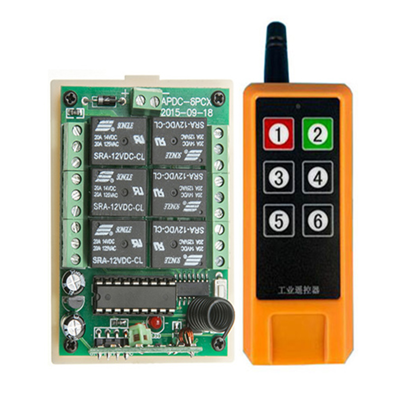 สวิตช์ไฟ LED ไร้สาย 2000m DC12 - Radio Transmitter 6Ch บทวิจารณ์และราคา